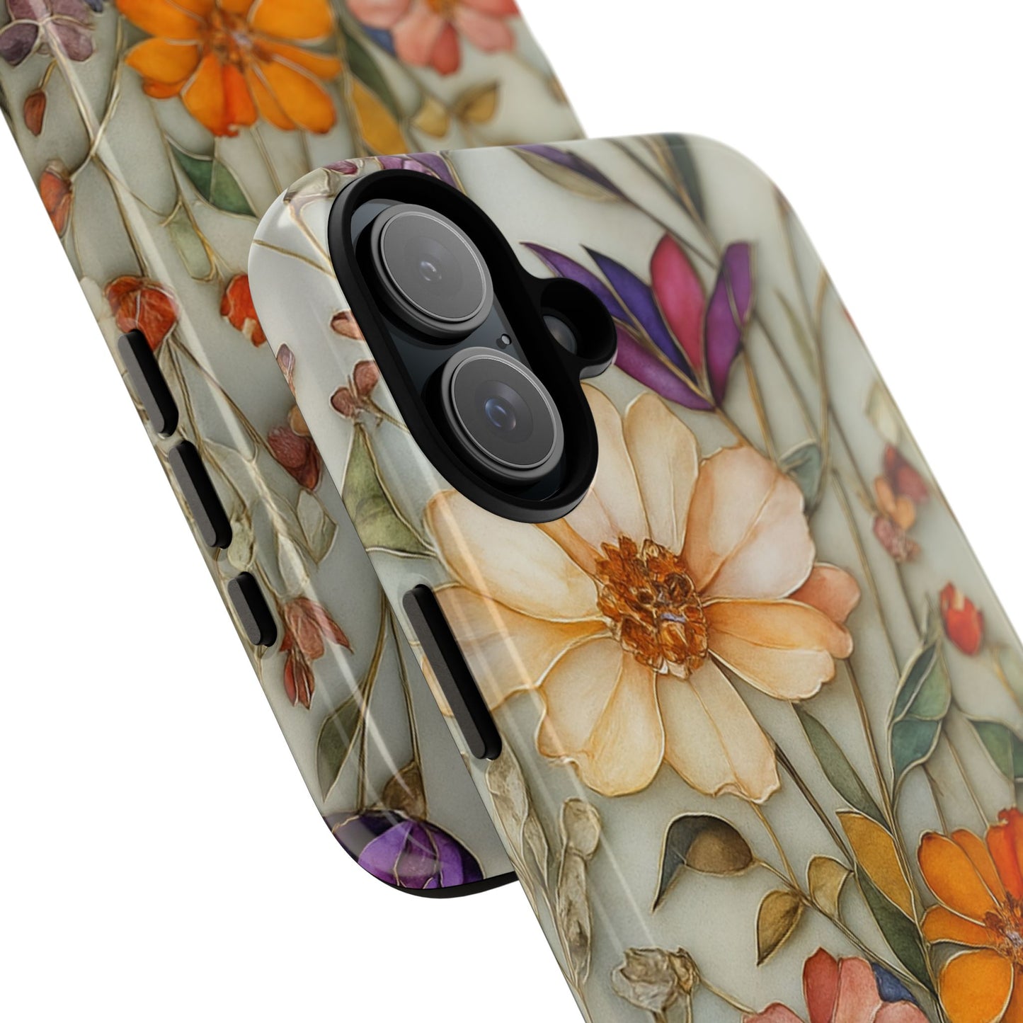 Phone case For iPhone & Samsung, Wildflower Mosaic MagSafe iPhone Case: Botanical Floral Design iPhone