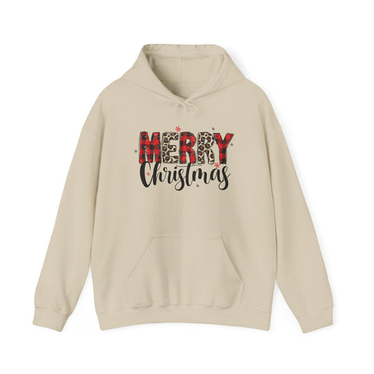 Merry Christmas Hooded Sweatshirt, Cozy Holiday Hoodie, Winter Gift, Christmas Apparel, Festive Sweatshirt, Unisex Christmas Wear
