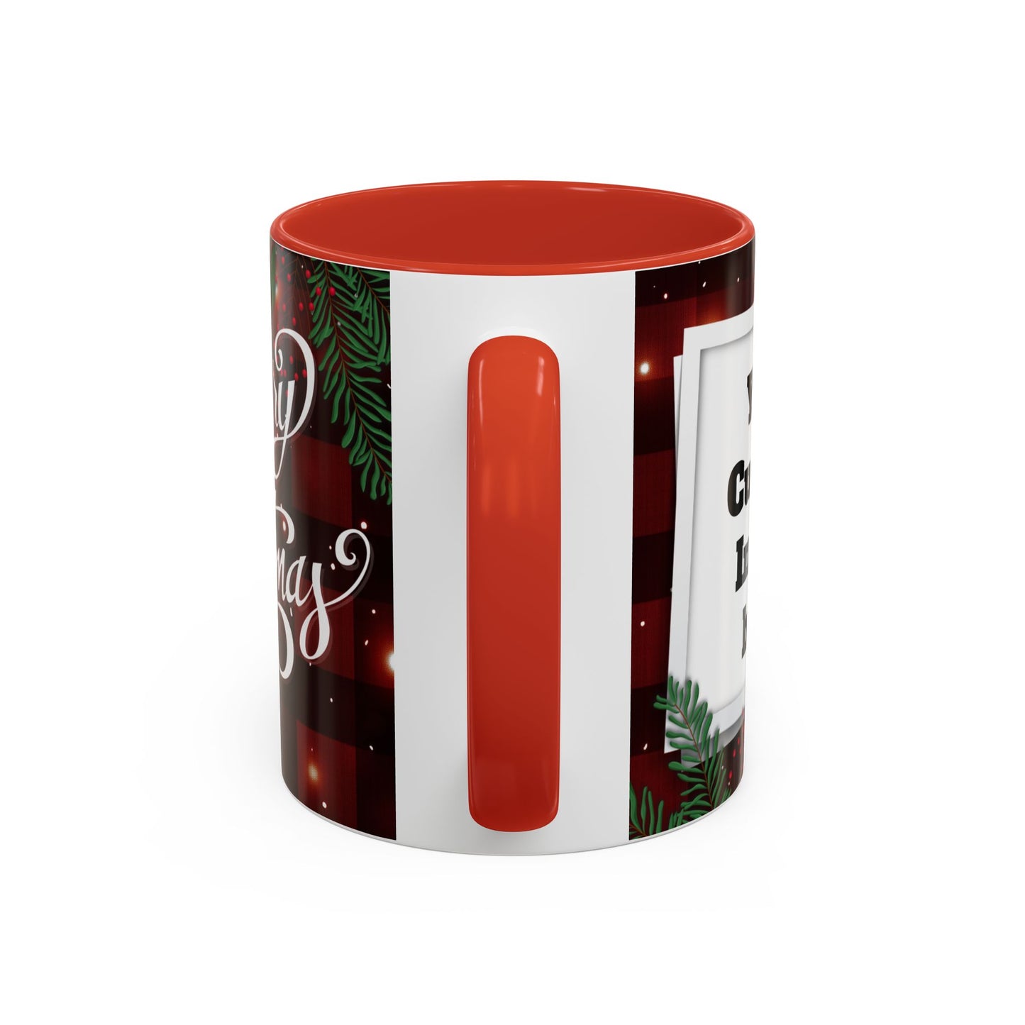 Personalized  Merry Christmas Accent Coffee Mug, Holiday Gift, Xmas Decor, Festive Beverage Cup, Custom Holiday Mug