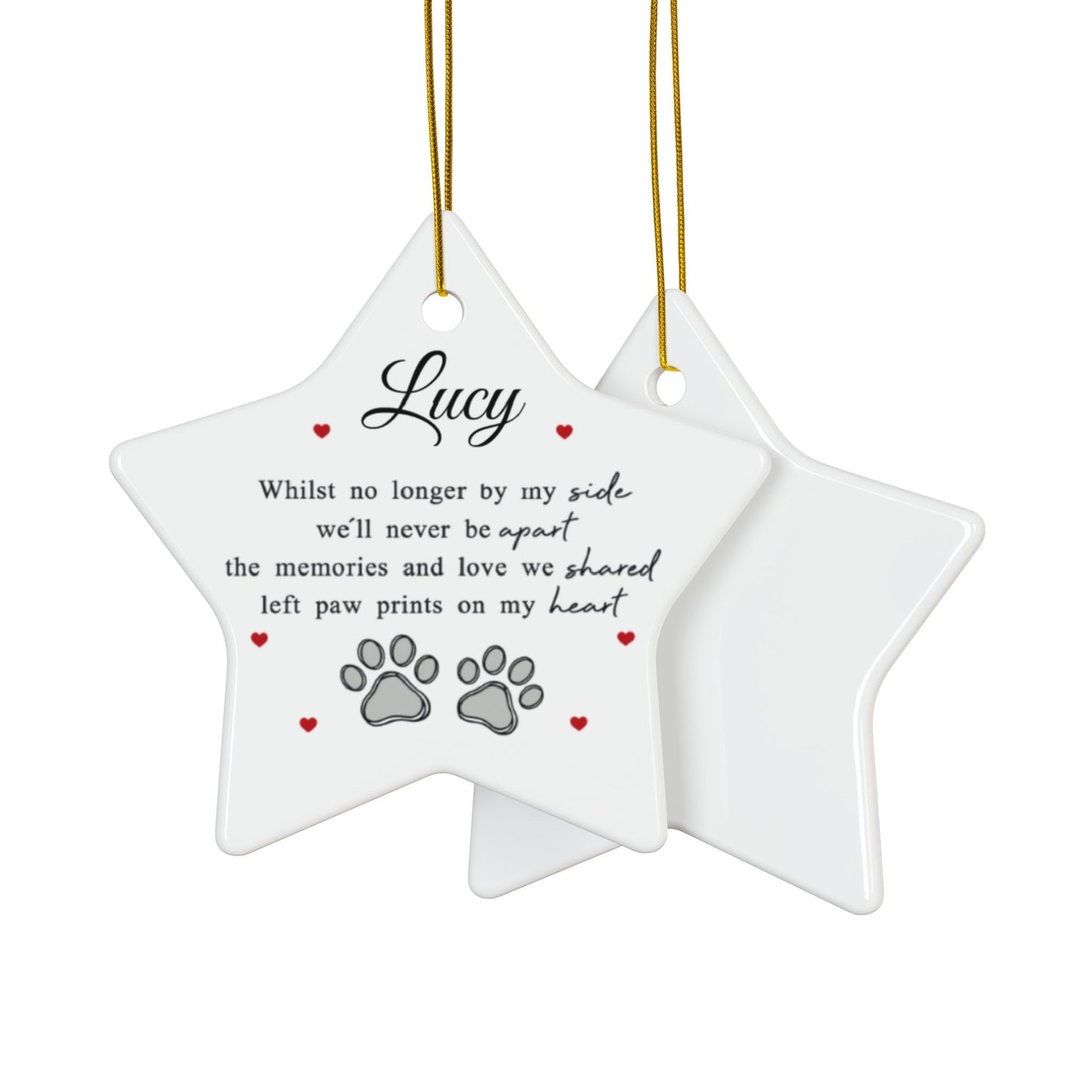 Memorial Decorative Ornaments, Pet Loss Gift, Double-Sided Keepsake, Custom Memorial Decor, Dog/Cat Tribute, Heartfelt Remembrance