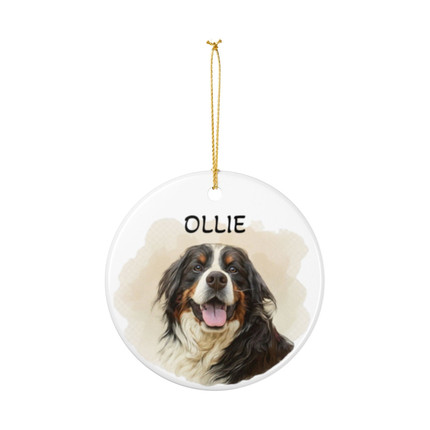 Customizable Dog Portrait Ceramic Ornaments, Personalized Pet Memory Gifts, Holiday Decorations, Unique Gift Ideas for Dog Lovers