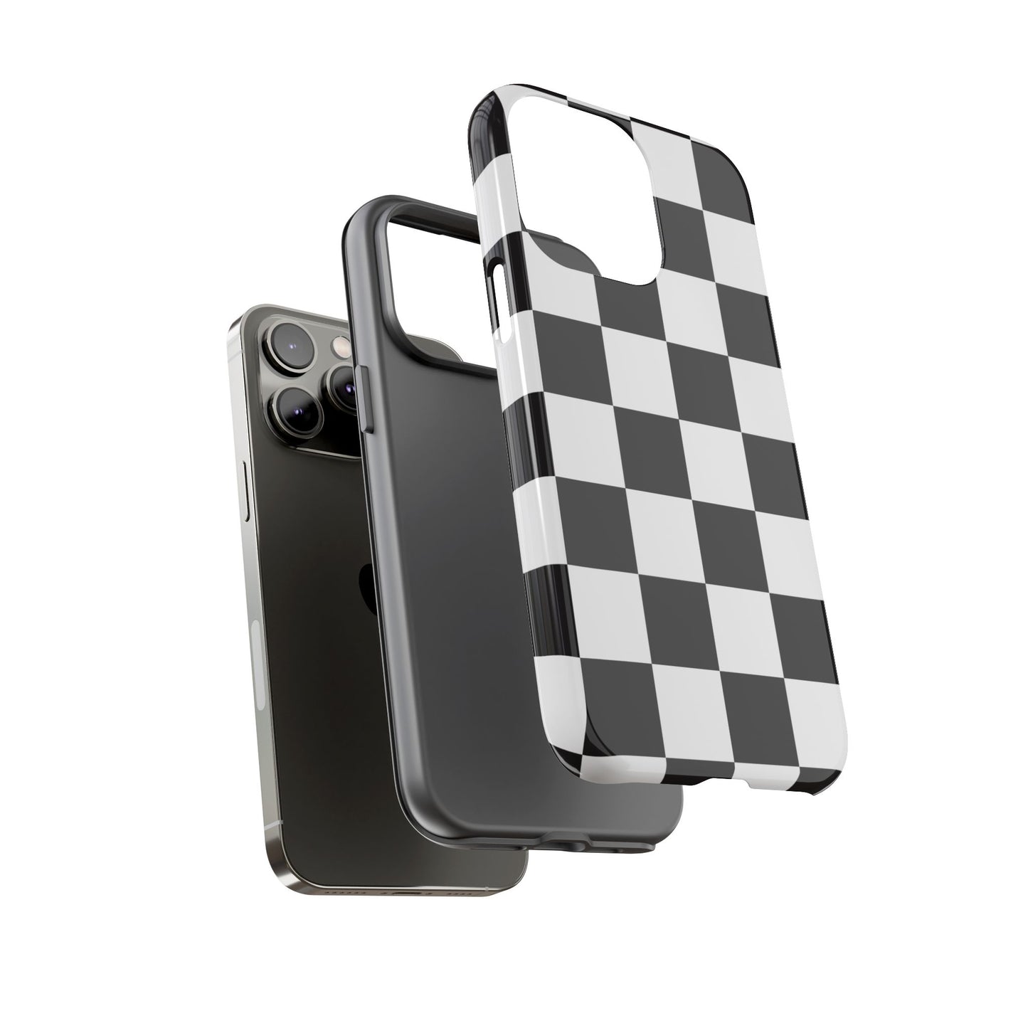Black and White Checker iPhone Case, Stylish iPhone Cover for Teens, Holiday Gift, Unique Mobile Accessories, Tough Protection