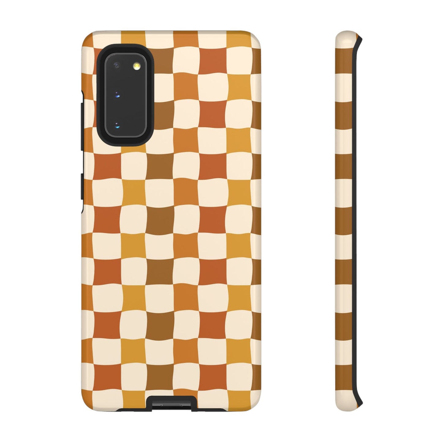 Boho Checked Phone Case, Checkerboard Design, Durable Protection, Phone Cover, Phone case For iPhone and Samsung, Trendy Phone Cover