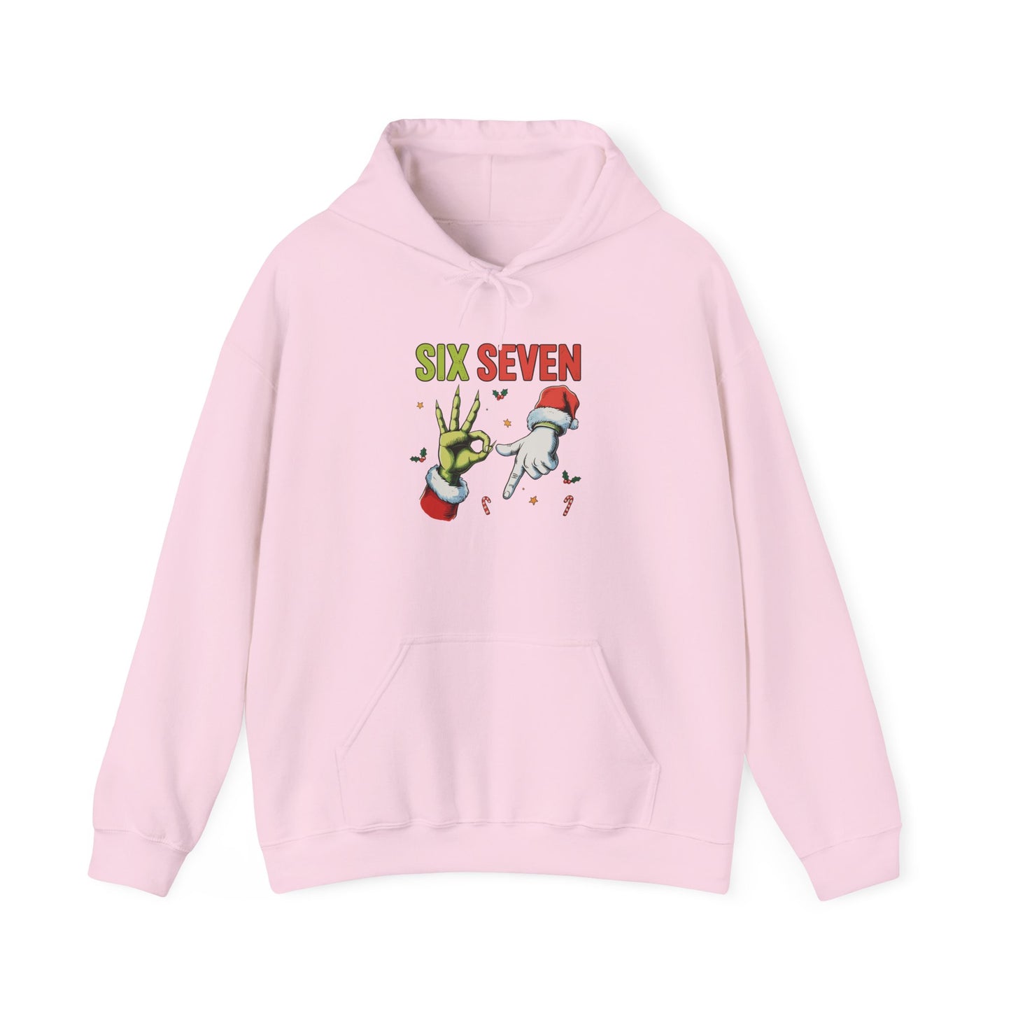 Funny Six Seven Christmas Hoodie | Santa Hands Holiday Pullover | Unisex Cozy Christmas Sweatshirt | Funny Holiday Gift for Men Women