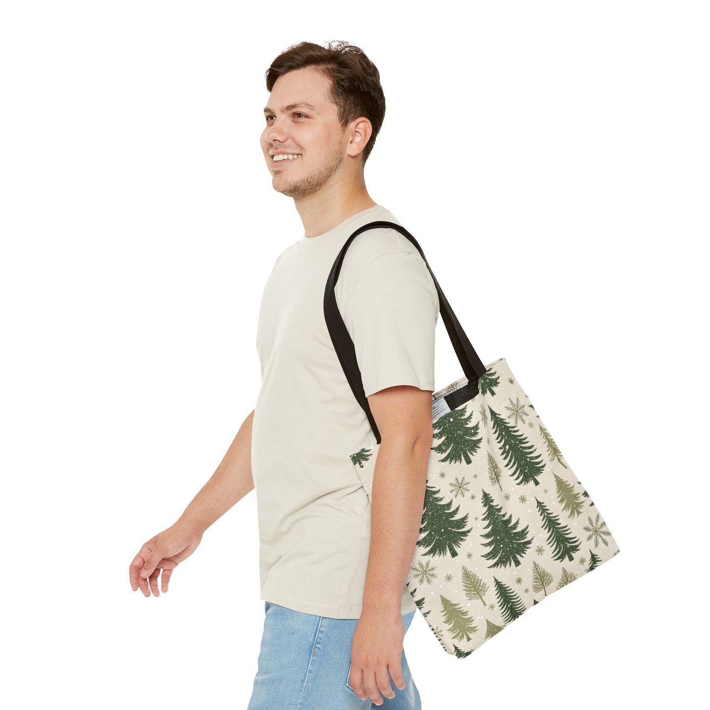Holiday Pine Tree Tote Bag, Tote Bag, Christmas Tote Bag, Perfect Christmas Gift, Festive Green Design, Seasonal Accessories