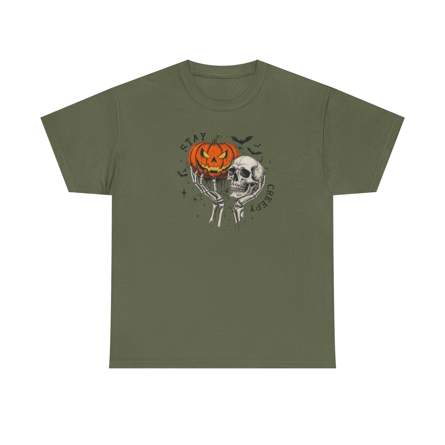 Halloween Skull Pumpkin Tee, Spooky Cotton Shirt, Halloween Costume, Fall Apparel, Gifting for Costume Parties