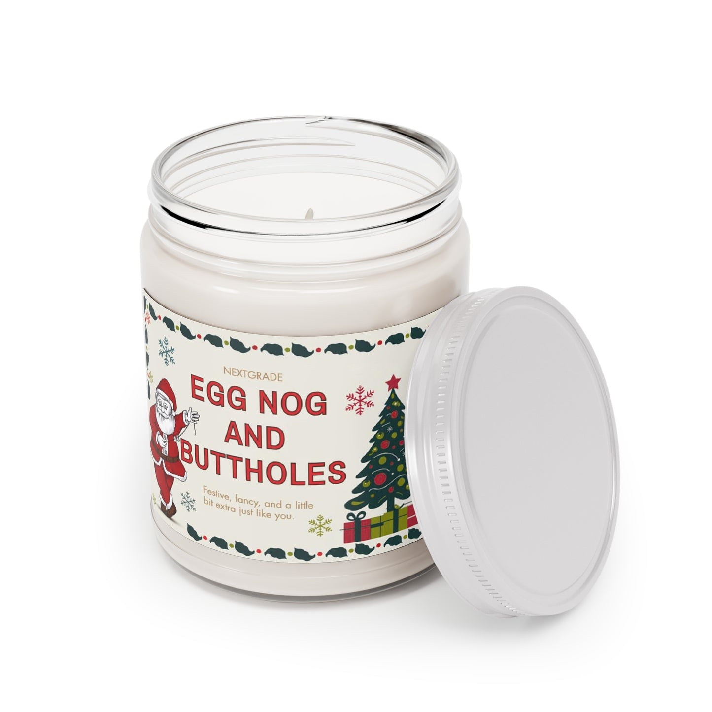 Egg Nog and Buttholes Candle Funny Christmas Candle Gift | 8 Scents | Hand-Poured Soy Wax | Hilarious Holiday Gift for Friends