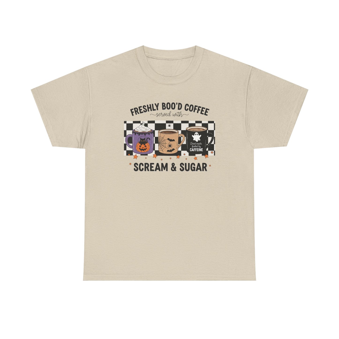 Coffee Lover Tee, Freshly Boo'd Coffee, Halloween Gift, Soft Cotton T-Shirt, Perfect for Fall Celebrations, Unique Graphic Tee
