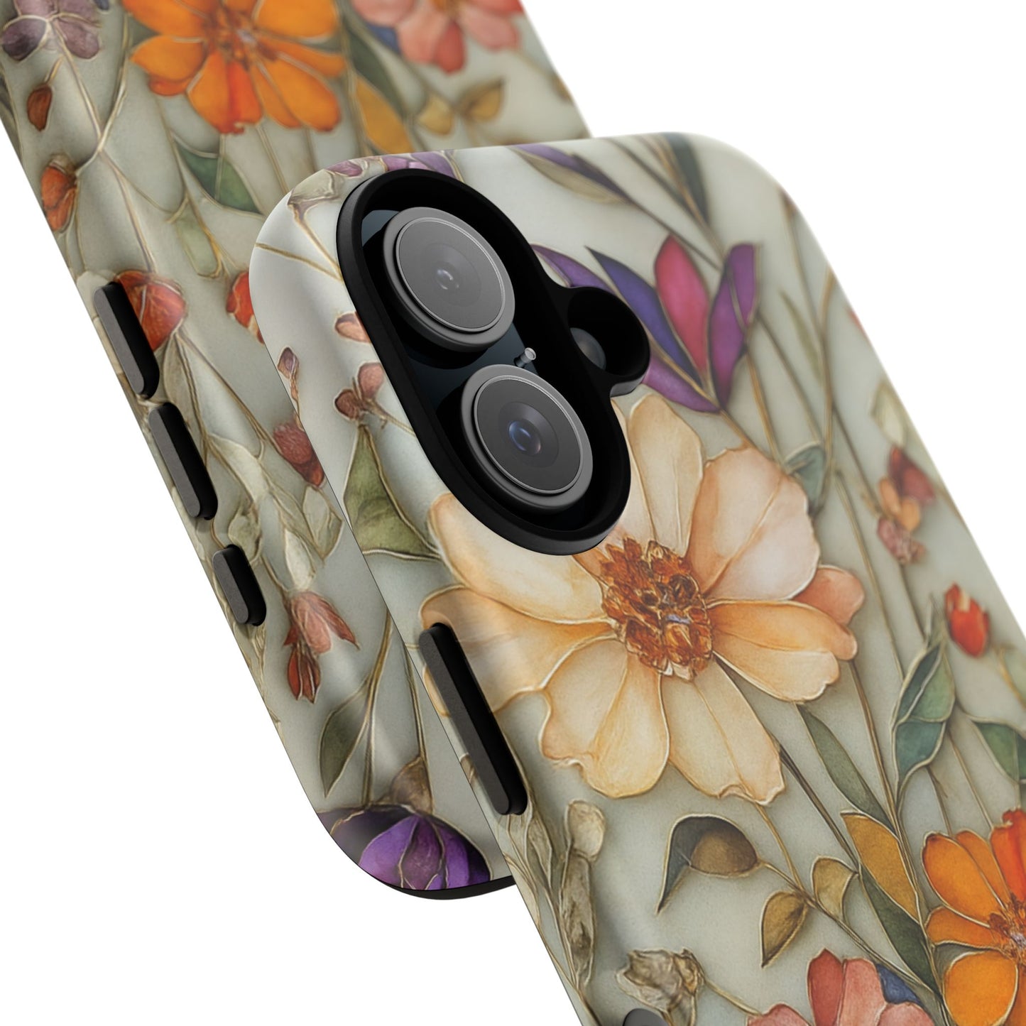 Phone case For iPhone & Samsung, Wildflower Mosaic MagSafe iPhone Case: Botanical Floral Design iPhone
