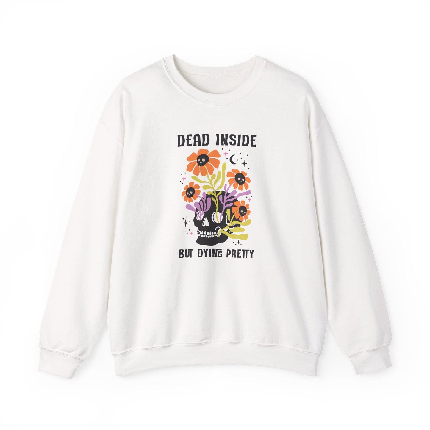 Whimsical Skull Sweatshirt, Cozy Gothic Sweatshirt, Funny Graphic Crewneck, Edgy Gift for Her, Casual Fall Fashion
