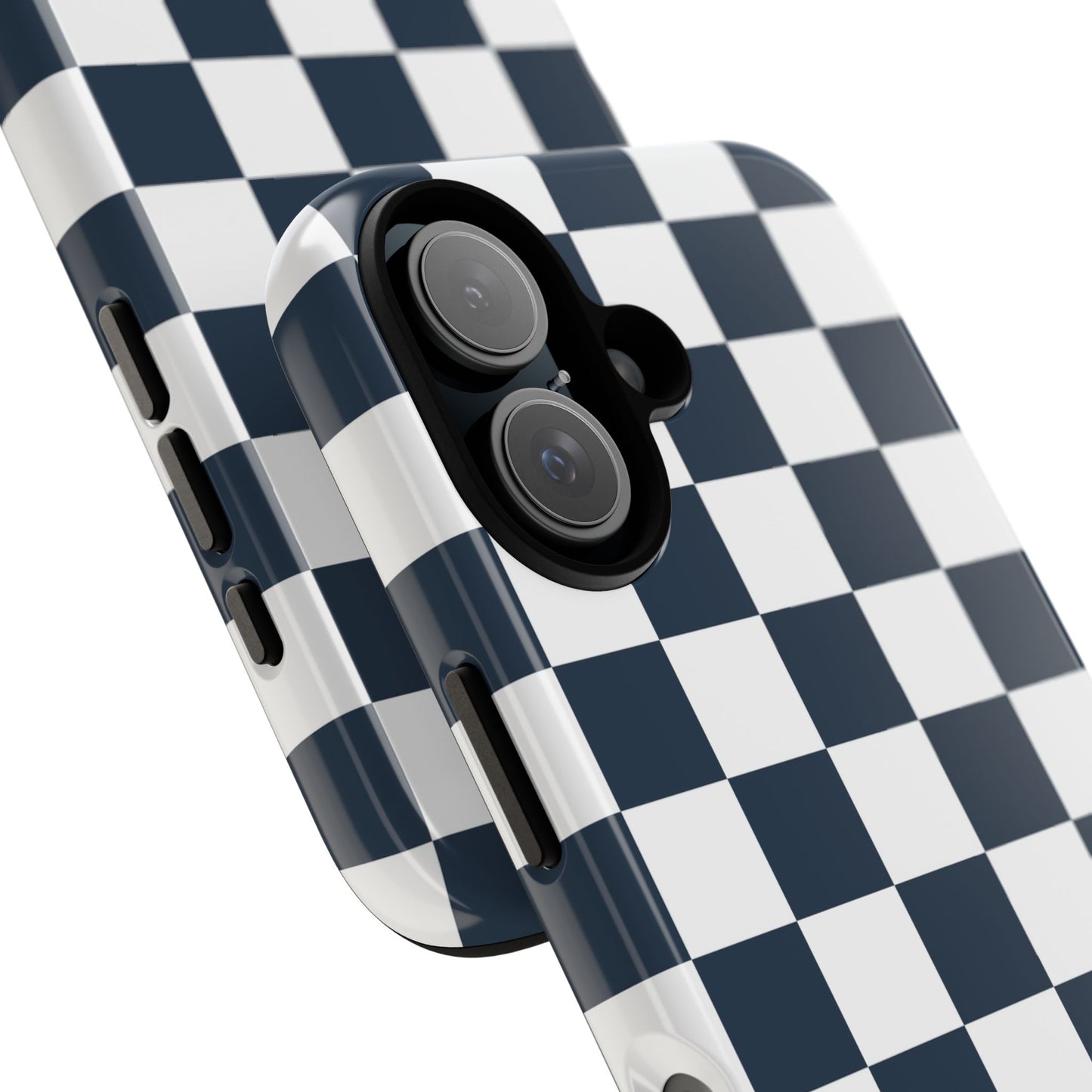 Navy Checkerboard Phone Case, iPhone 17 Pro, 17, 16, 15, 14, 13, 12, 11, X, XR, XS MAX, Tough Case for iPhone