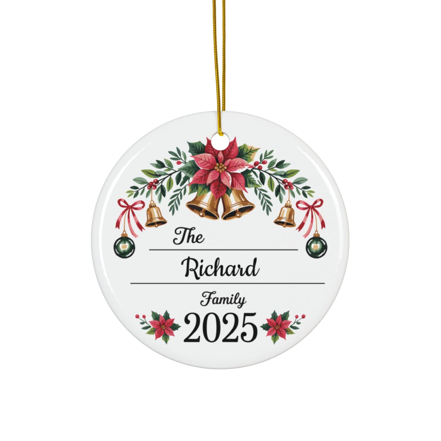 Farm Fresh Christmas Tree Ornament | Personalized Family Name Ornament 2025 | Rustic Holiday Decor | Custom Ceramic Christmas Keepsake Gift