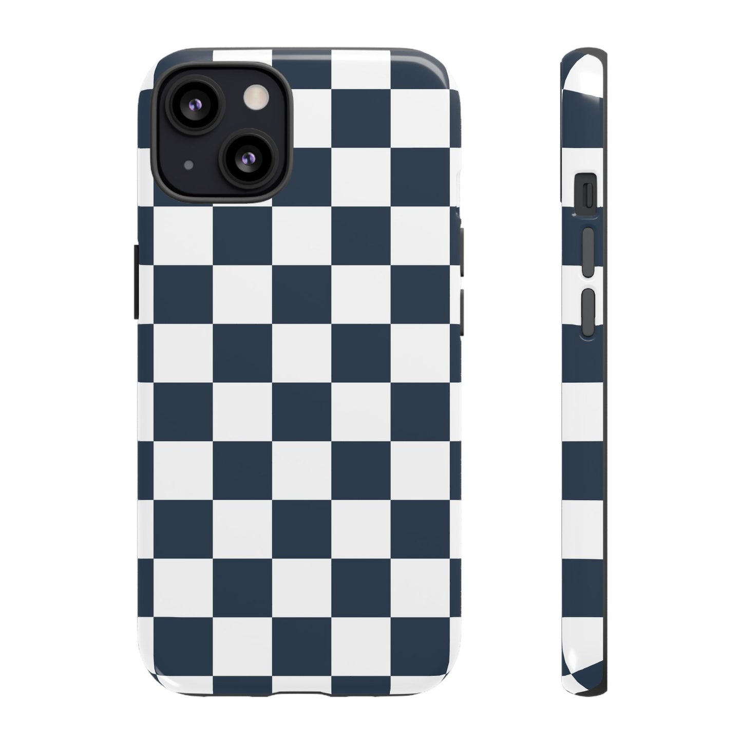 Navy Checkerboard Phone Case, iPhone 17 Pro, 17, 16, 15, 14, 13, 12, 11, X, XR, XS MAX, Tough Case for iPhone