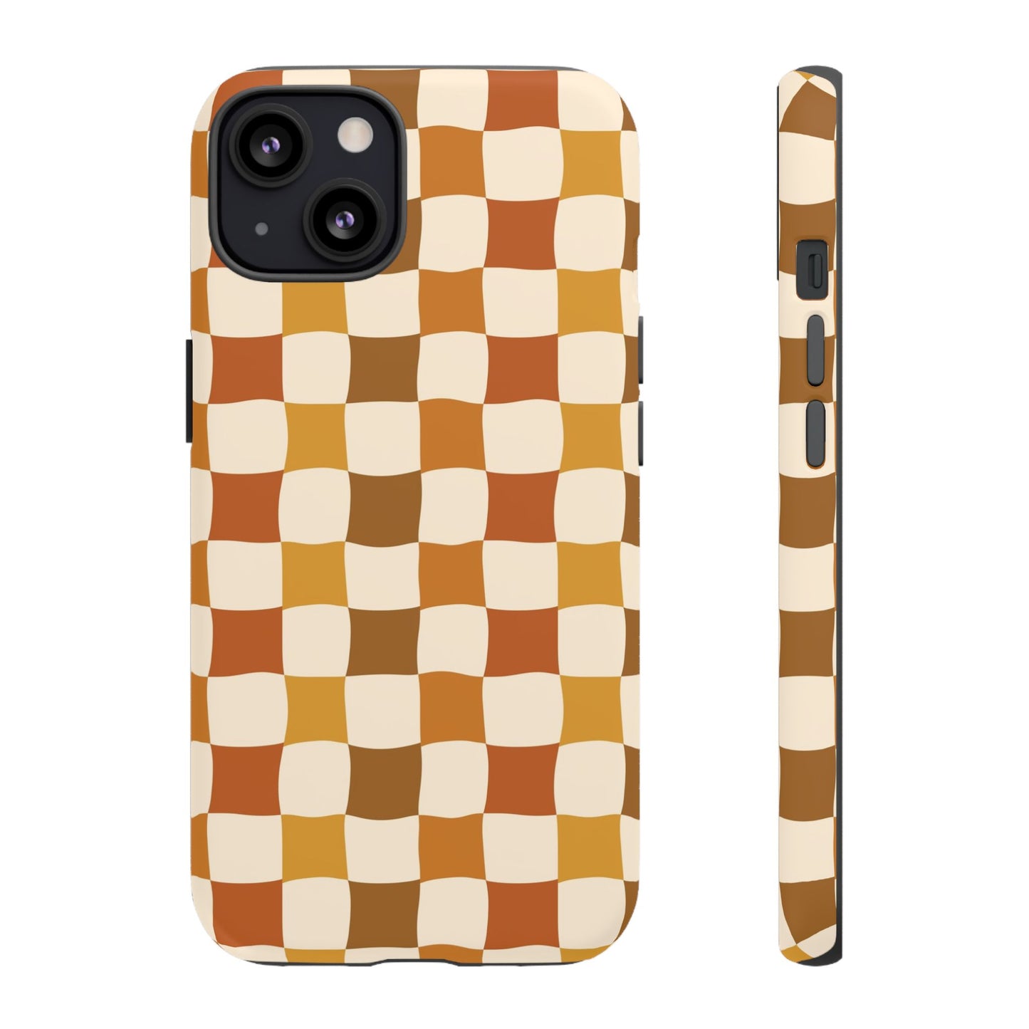 Boho Checked Phone Case, Checkerboard Design, Durable Protection, Phone Cover, Phone case For iPhone and Samsung, Trendy Phone Cover