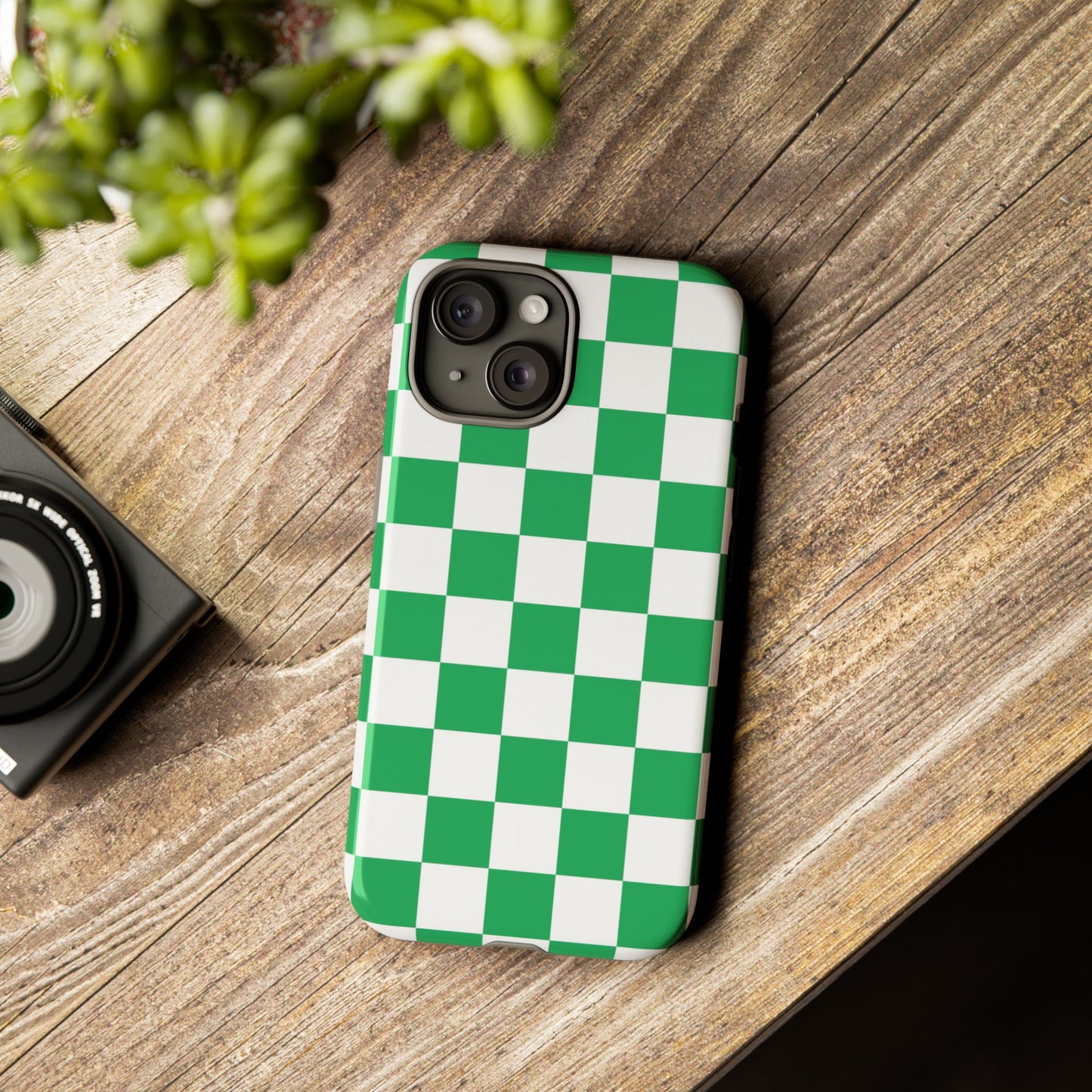 Green Checkerboard Phone Case, iPhone 17 Pro, 17, 16, 15, 14, 13, 12, 11, X, XR, XS MAX, Mobile Cover, Gift for Students, Phone Accessory