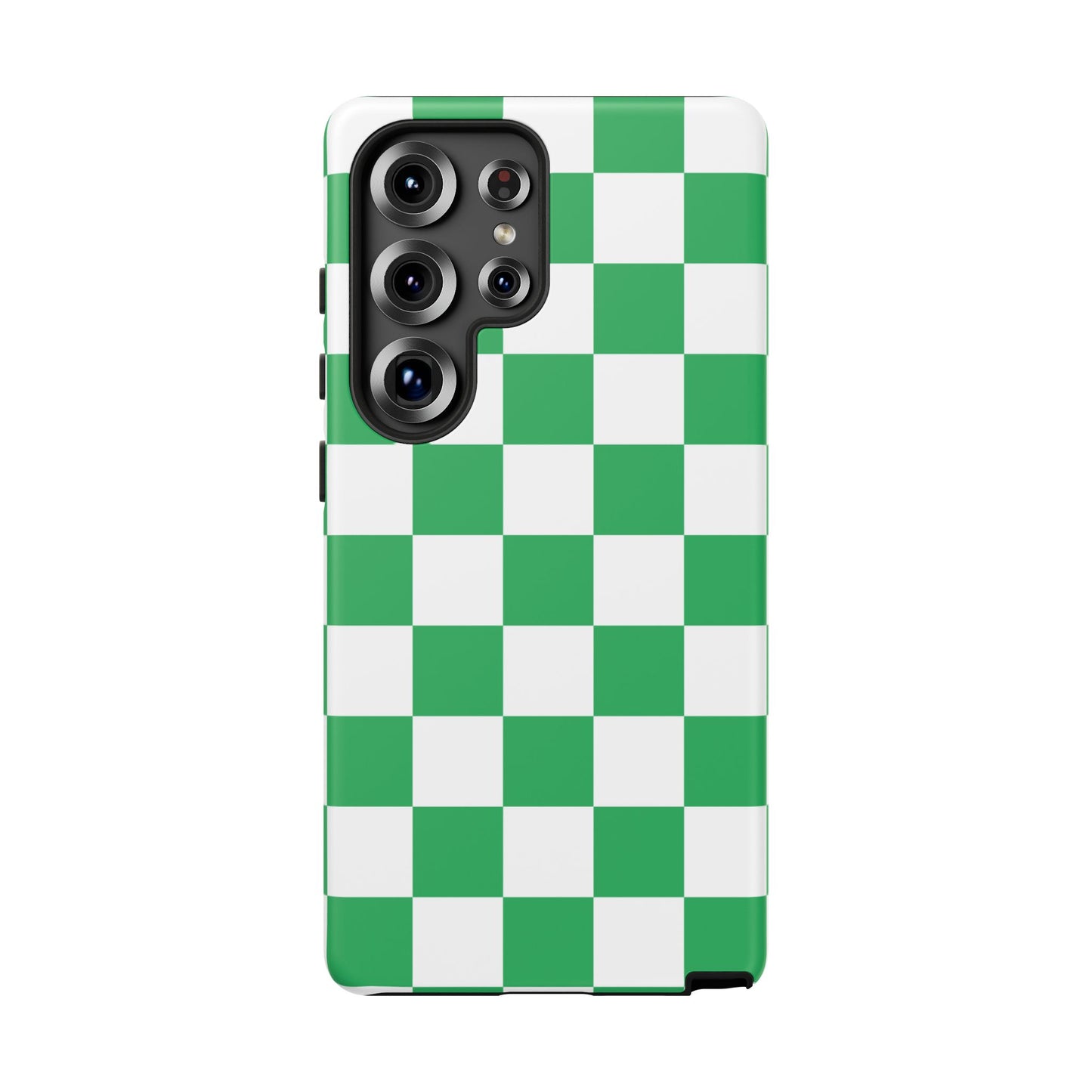 Green Checkered Phone Case, Phone Cases Samsung Galaxy S25, S25 Plus, S24, S24 Plus, S24 Ultra, S23, S22, S22 Plus, S21 Ultra, S21 FE, S20+