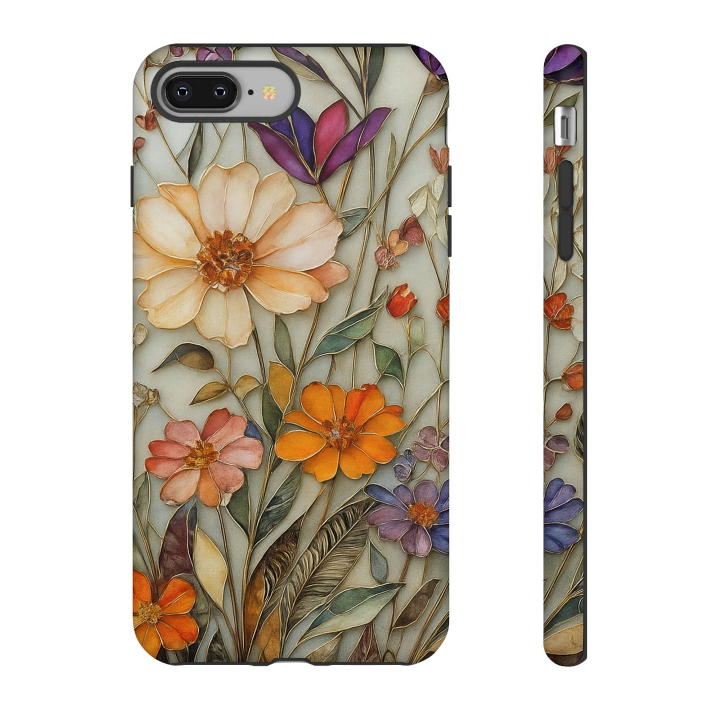 Phone case For iPhone & Samsung, Wildflower Mosaic MagSafe iPhone Case: Botanical Floral Design iPhone