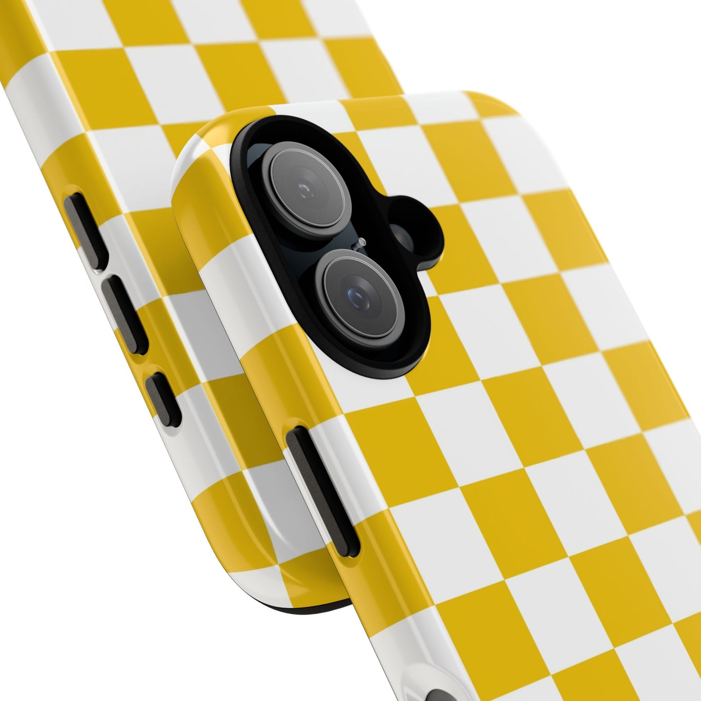 Yellow Checkered Phone Case - iPhone 17 Pro, 17, 16, 15, 14, 13, 12, 11, X, XR, XS MAX, Gift for Friends