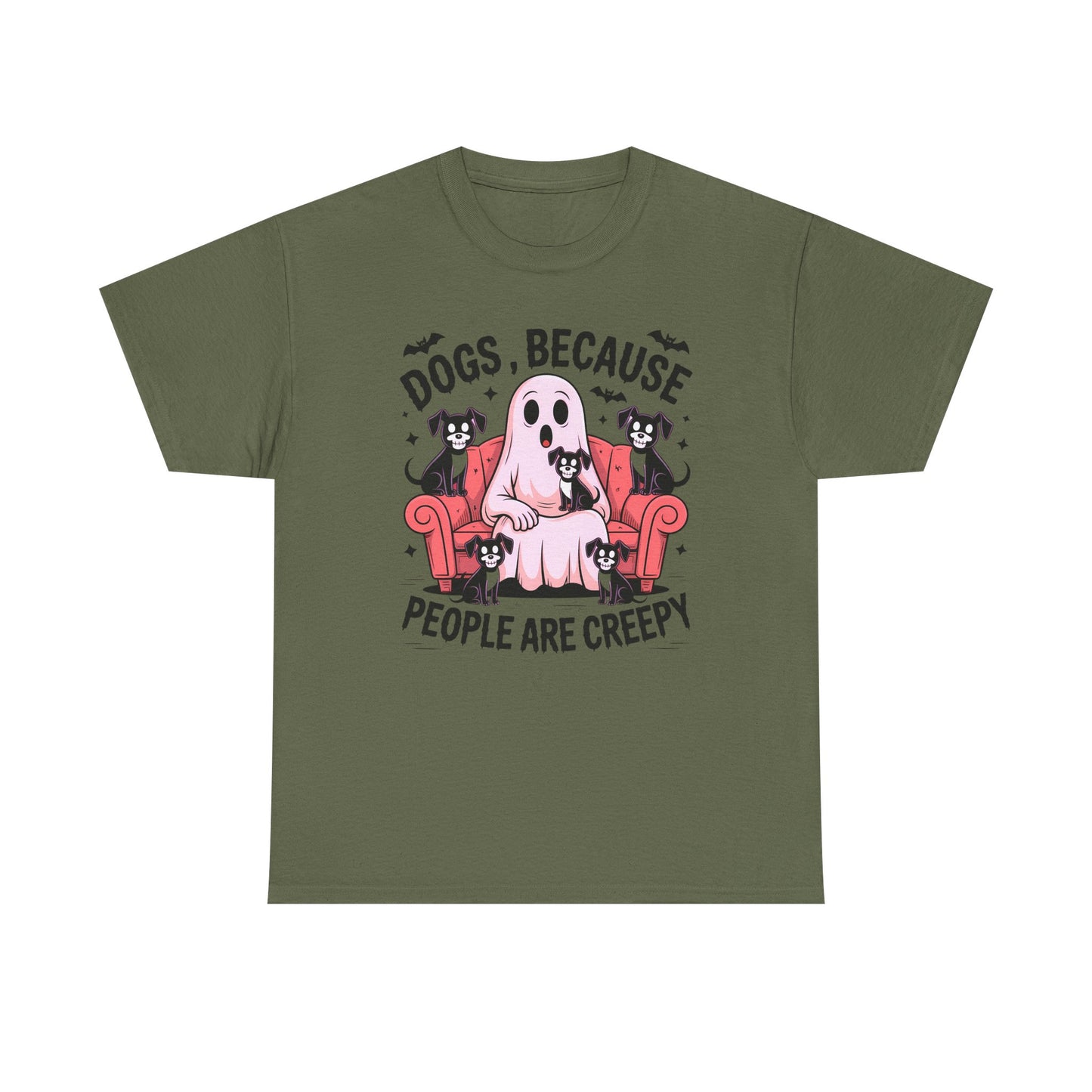Cozy Ghost Dog Tshirt | Unisex Crewneck, Perfect for Pet Lovers, Halloween, Fall Fashion, Gifts for Dog Owners