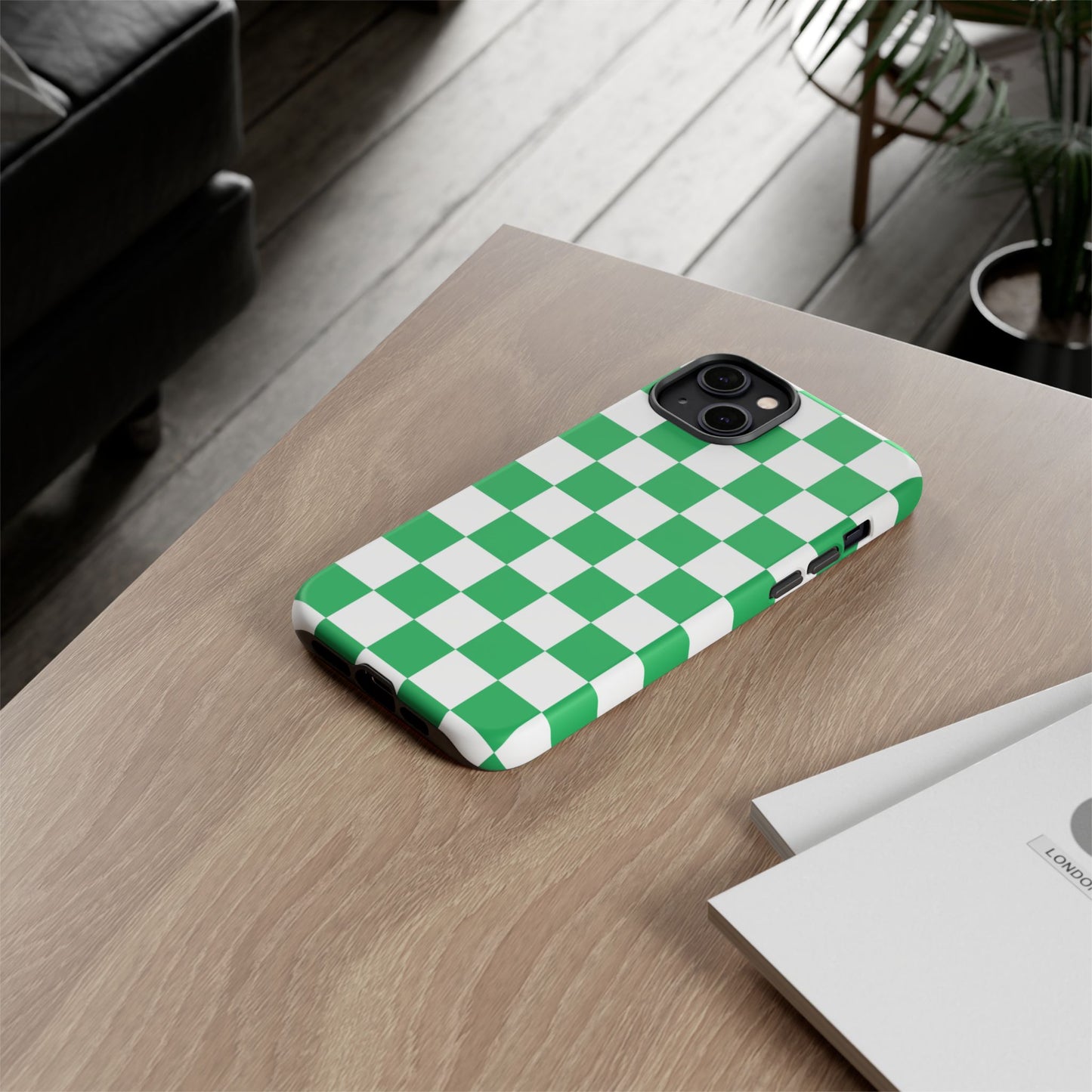 Green Checkerboard Phone Case, iPhone 17 Pro, 17, 16, 15, 14, 13, 12, 11, X, XR, XS MAX, Mobile Cover, Gift for Students, Phone Accessory