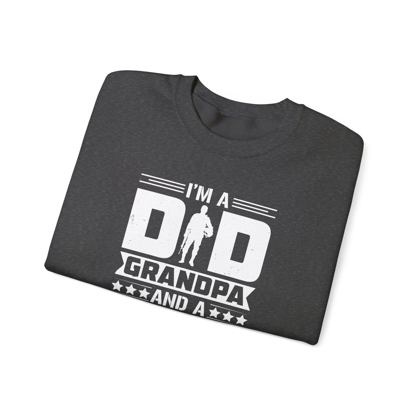 Veteran Grandpa  Cozy Casual Wear Sweatshirt, Father's Day Gift, Military Tribute, Proud Grandpa, Gift for Veteran's Grandpa, Military Pride
