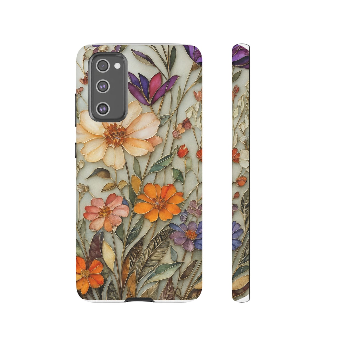 Phone case For iPhone & Samsung, Wildflower Mosaic MagSafe iPhone Case: Botanical Floral Design iPhone