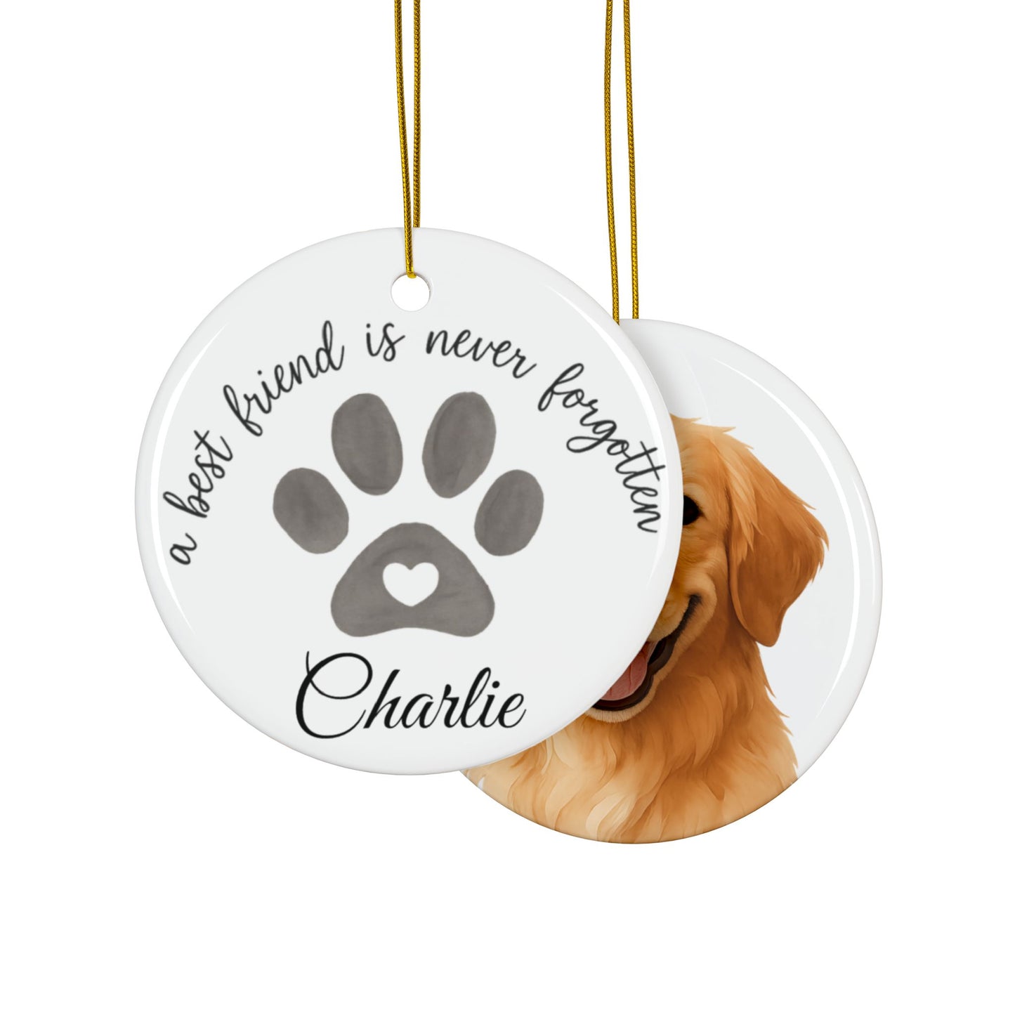 Personalized Pet Memorial Ornaments for Dog Lovers, Holiday Décor, Custom Gifts, Dog Lover Gifts, Pet Loss Remembrance