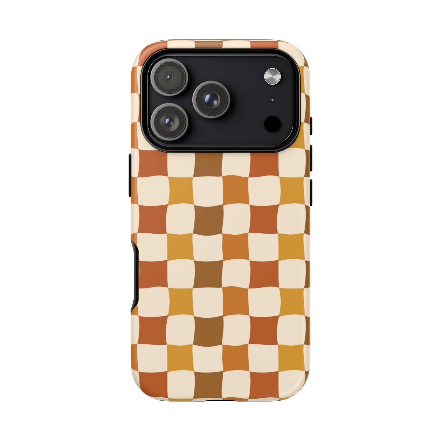 Boho Checked Phone Case, Checkerboard Design, Durable Protection, Phone Cover, Phone case For iPhone and Samsung, Trendy Phone Cover