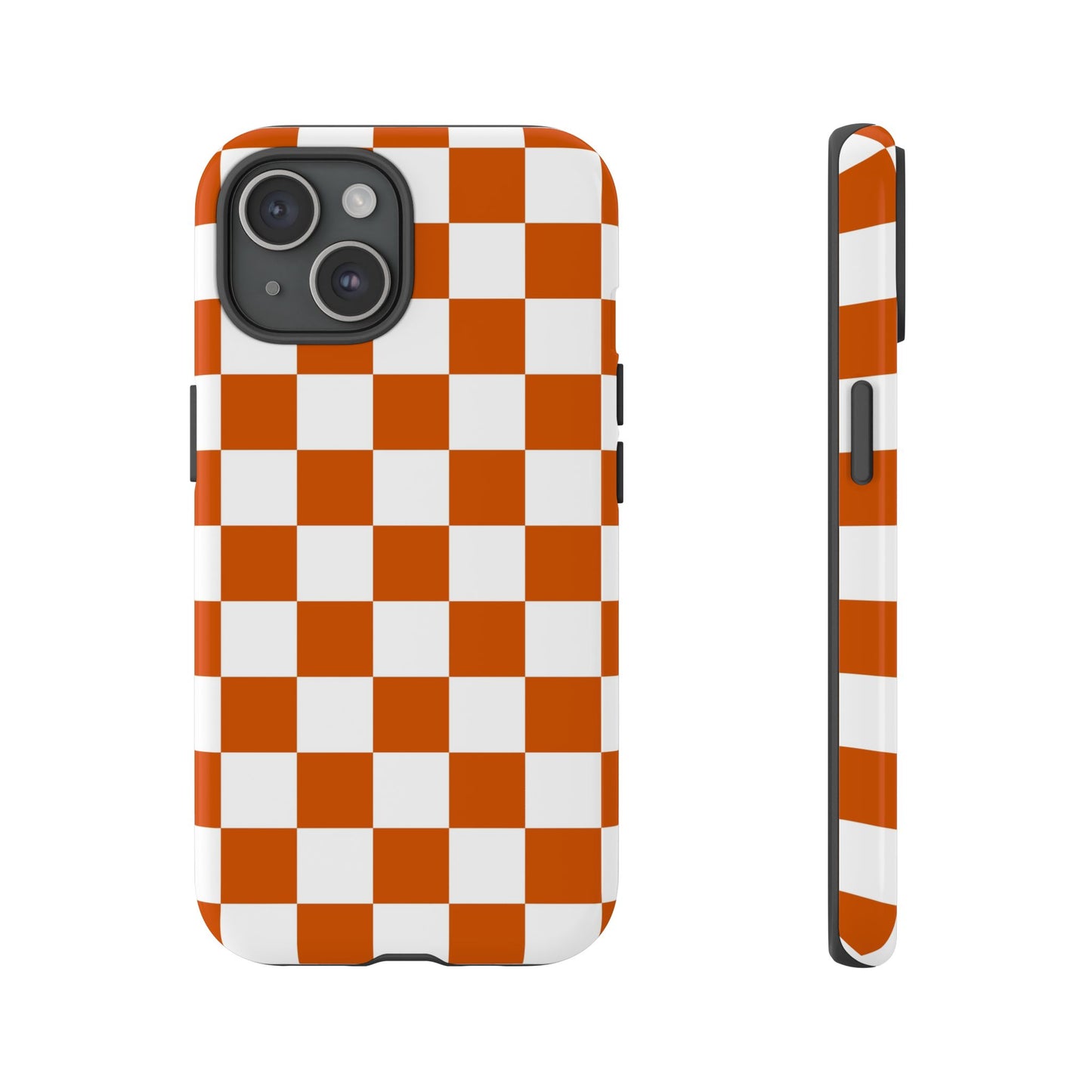 Checkered Phone Case, Checkered Phone Case - iPhone 17 16 15 14 13 12 11 Pro Max  - Trendy Black and Brown Checkerboard