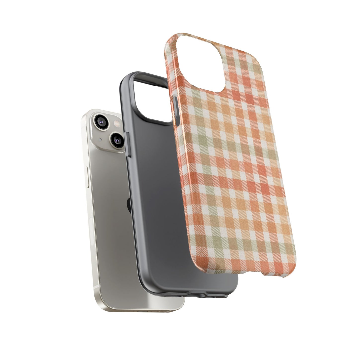 Boho Checkered Phone Case | Neutral Aesthetic Plaid Case | Retro Minimalist Check Design | iPhone Cover | Samsung Cover