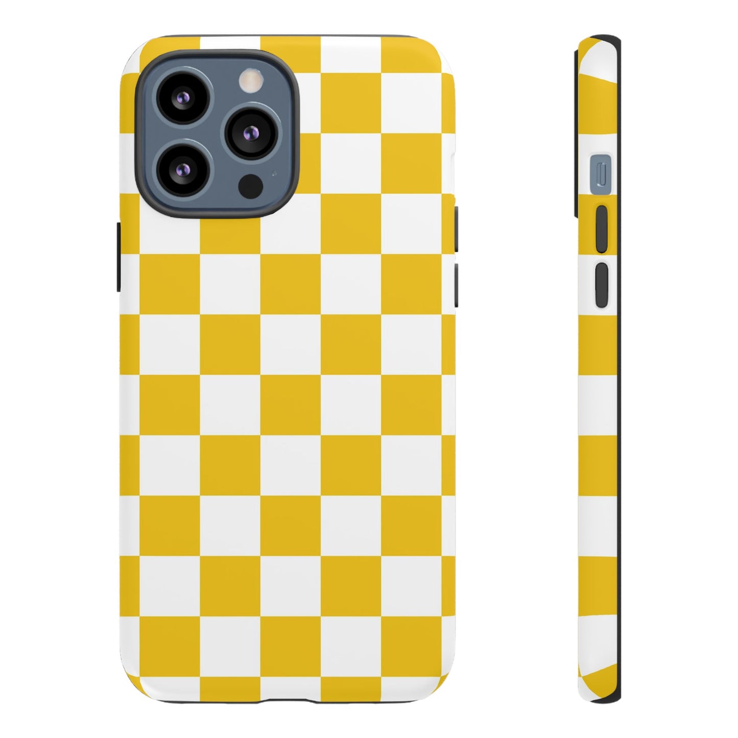Yellow Checkered Phone Case - iPhone 17 Pro, 17, 16, 15, 14, 13, 12, 11, X, XR, XS MAX, Gift for Friends
