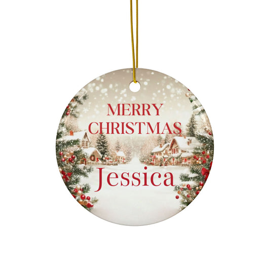 Personalized Ceramic Ornaments for Holiday Decor, Custom Christmas Decorations, Festive Tree Ornaments, Gift Tags