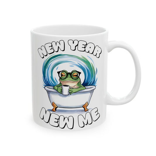 New Year New Me Frog Mug, Funny Frog Coffee Cup, New Year Gift 2026, Cute Frog in Bathtub Mug, Morning Coffee Lover Gift, Cozy Frog Meme Mug