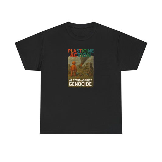 Plasticine Action Heavy Cotton Tee, Stand Against Genocide, Activist Wear, Social Justice Shirt, Awareness Tee, Thought Provoking Apparel