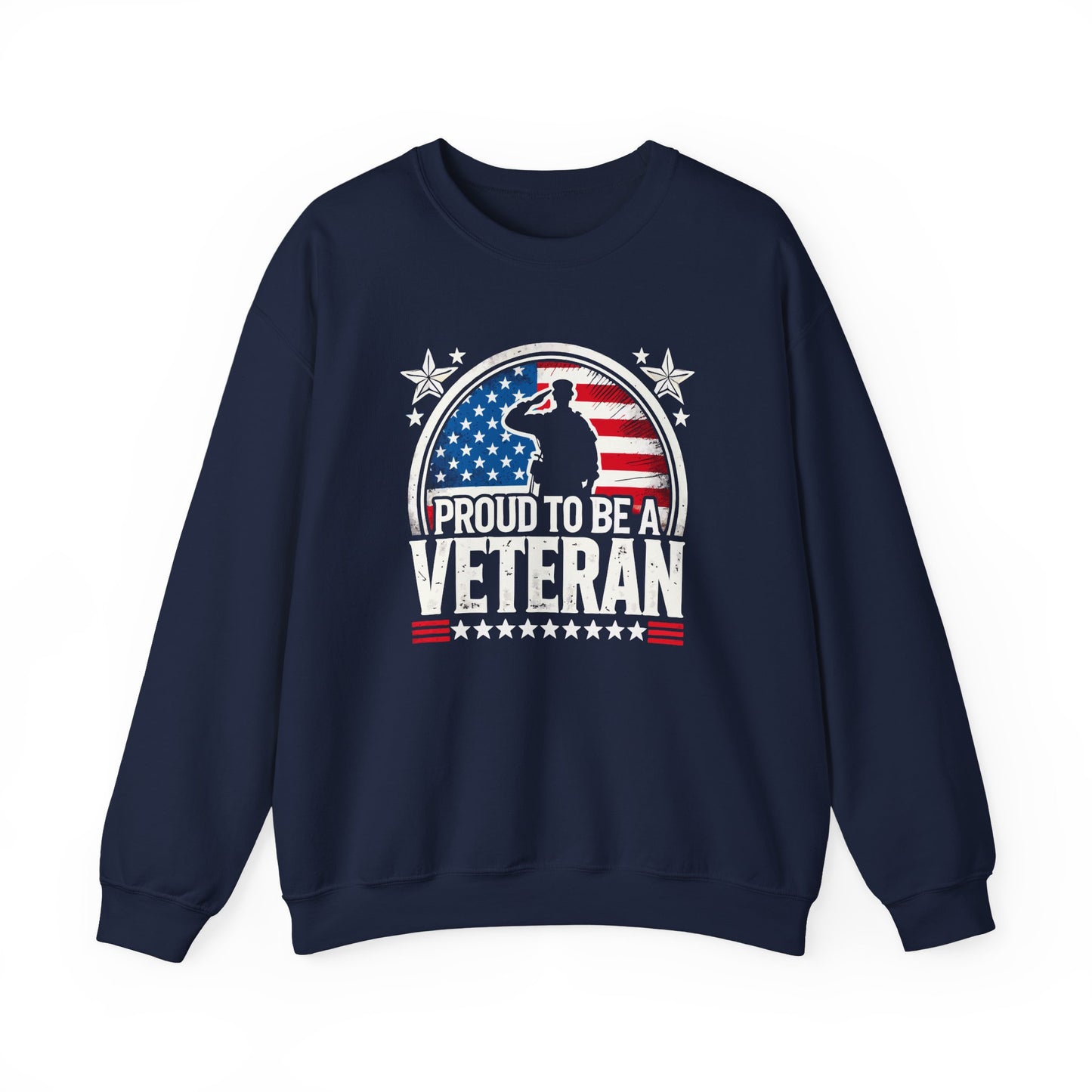 Proud Veteran Crewneck Sweatshirt, Veterans Day Gift, Military Tribute, USA Flag Apparel, Casual Comfort Wear, Gift for veteran Father