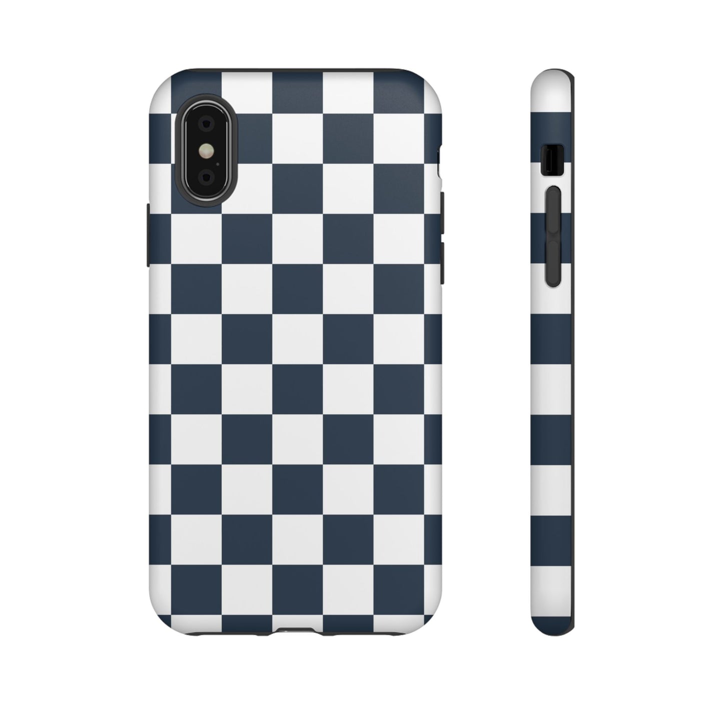 Navy Checkerboard Phone Case, iPhone 17 Pro, 17, 16, 15, 14, 13, 12, 11, X, XR, XS MAX, Tough Case for iPhone