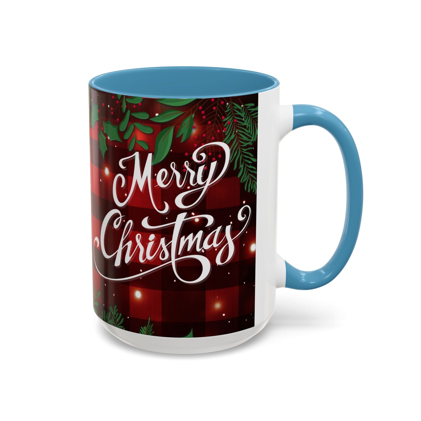 Personalized  Merry Christmas Accent Coffee Mug, Holiday Gift, Xmas Decor, Festive Beverage Cup, Custom Holiday Mug