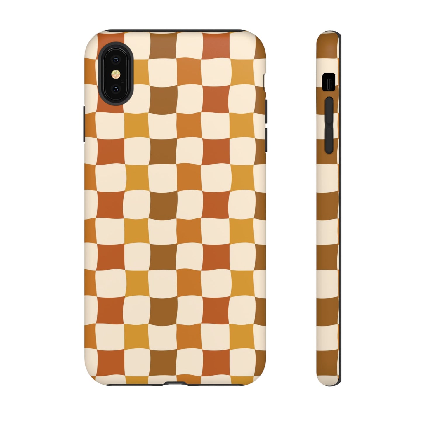 Boho Checked Phone Case, Checkerboard Design, Durable Protection, Phone Cover, Phone case For iPhone and Samsung, Trendy Phone Cover