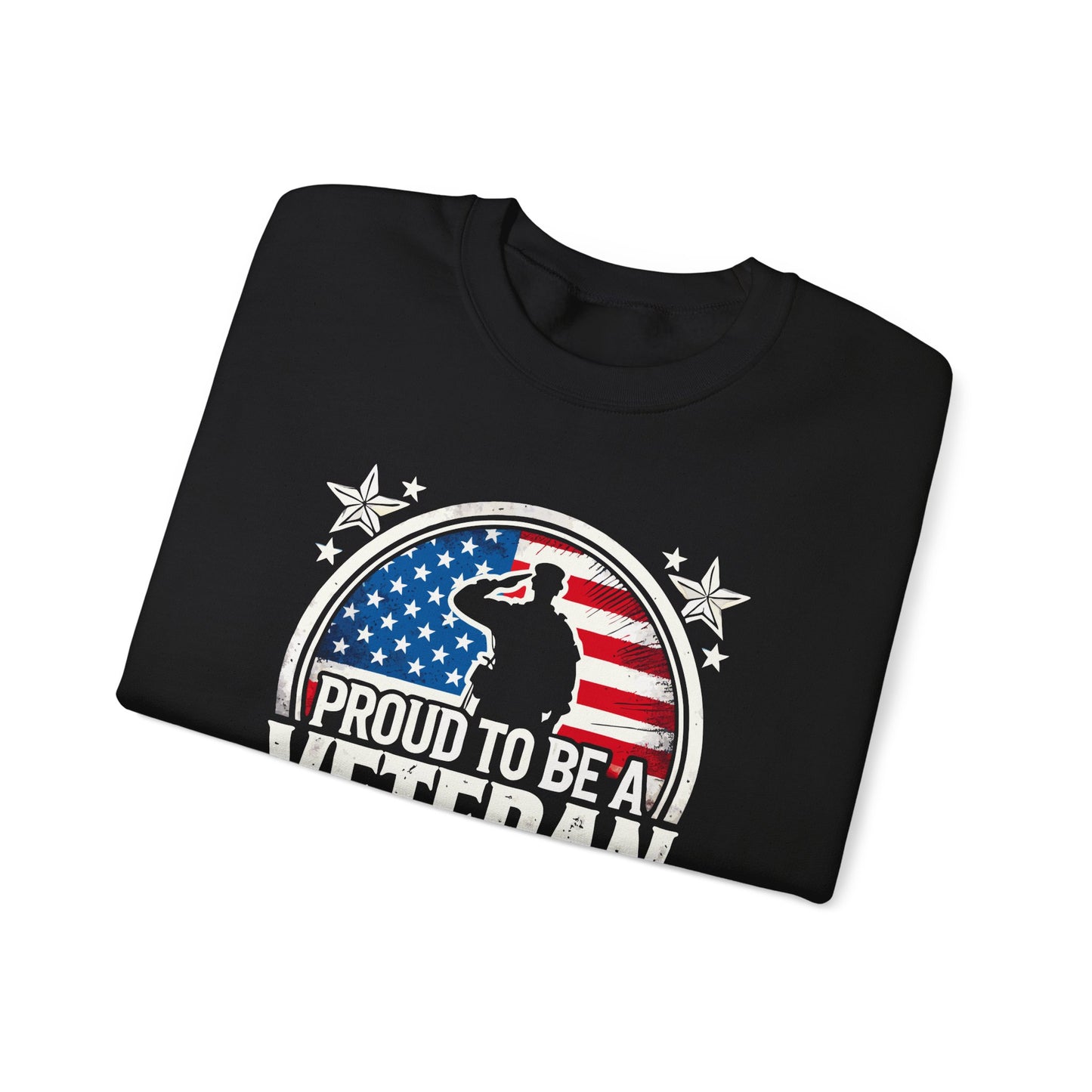 Proud Veteran Crewneck Sweatshirt, Veterans Day Gift, Military Tribute, USA Flag Apparel, Casual Comfort Wear, Gift for veteran Father