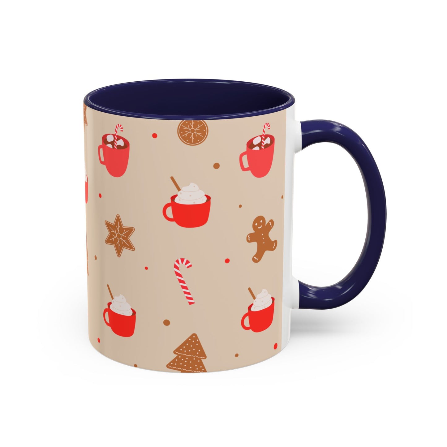 Festive Accent Coffee Mug, Holiday Gift, Hot Chocolate Lover, Christmas Decor, Winter Vibes, Cozy Mugs, Gift for her