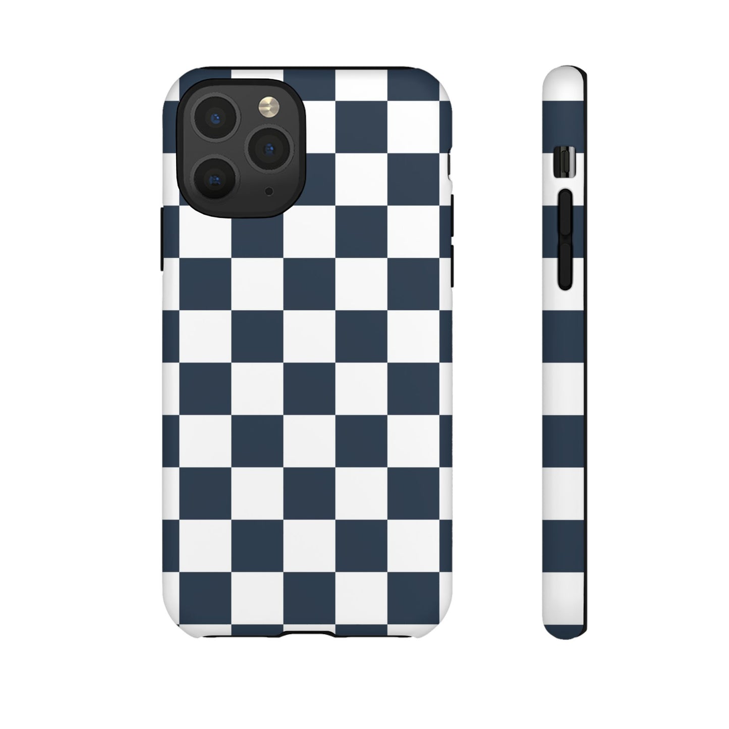 Navy Checkerboard Phone Case, iPhone 17 Pro, 17, 16, 15, 14, 13, 12, 11, X, XR, XS MAX, Tough Case for iPhone