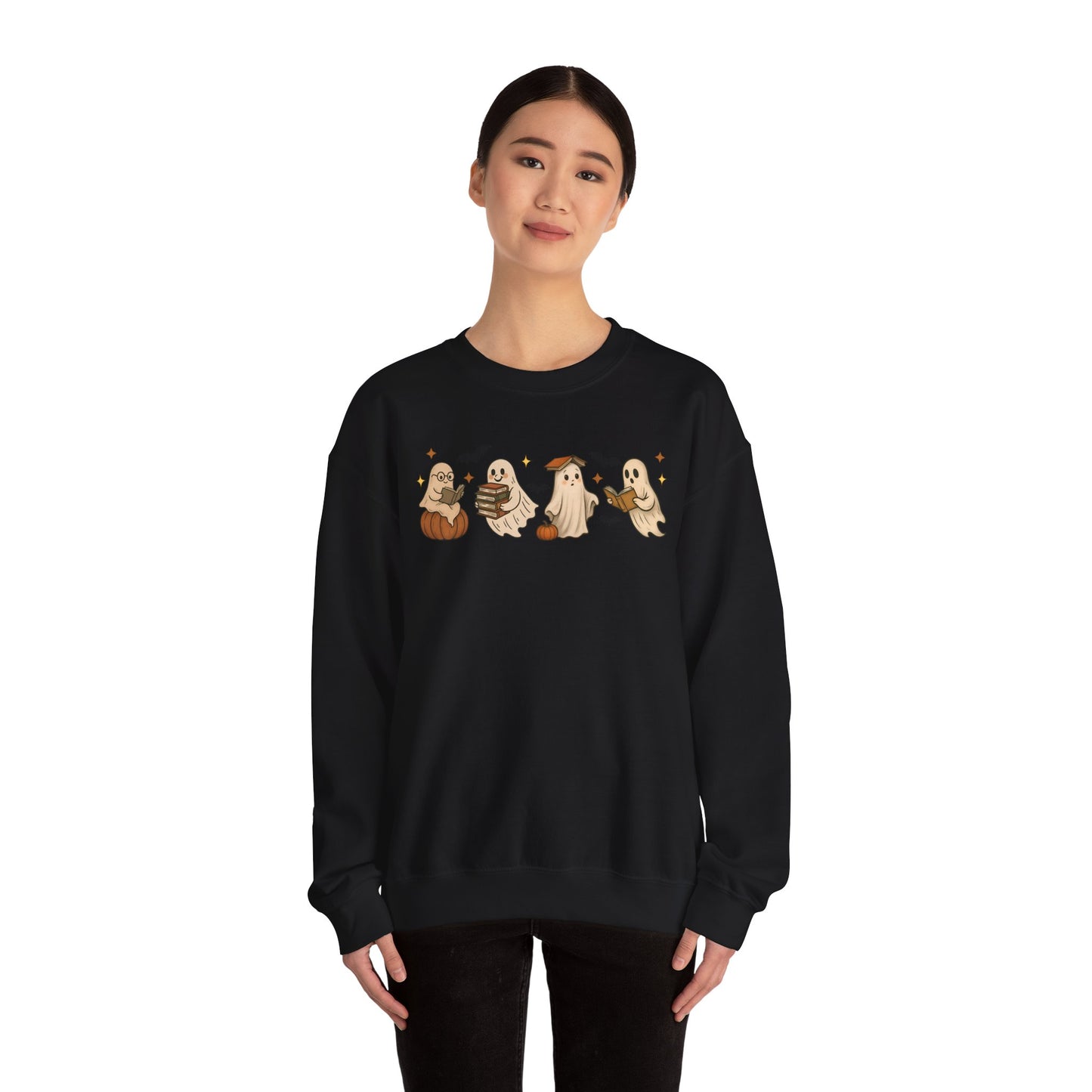 Ghostly Friends Crewneck Sweatshirt, Halloween Ghost Sweatshirt, Halloween Sweatshirt, Unisex Sweatshirt, Cozy Crewneck, Fall Fashion