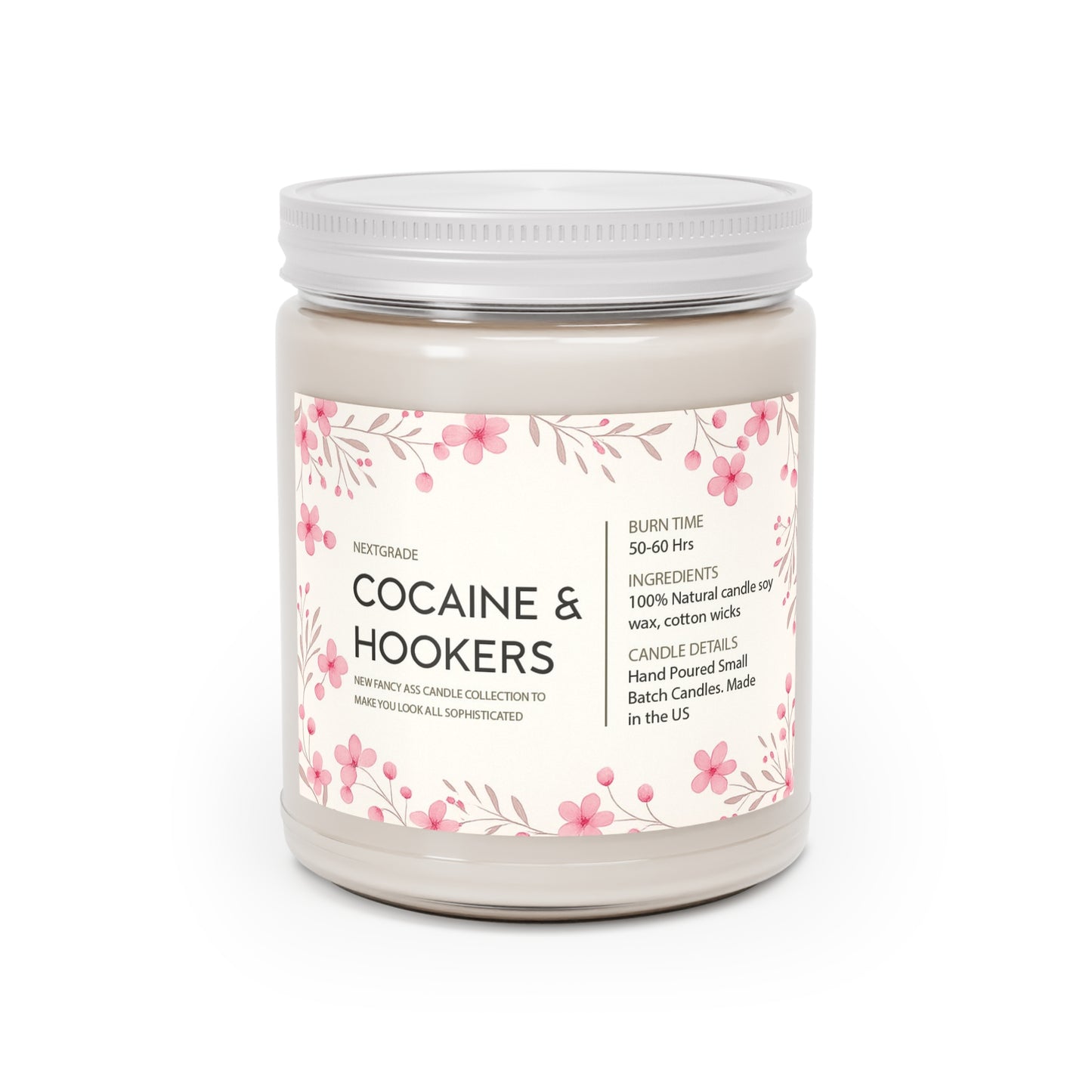 Scented Candle, Smells Like Cocaine & Hookers, Funny Candle Gift, Funny Gift For Birthday, Adult Candle, Best Friend Birthday Gift