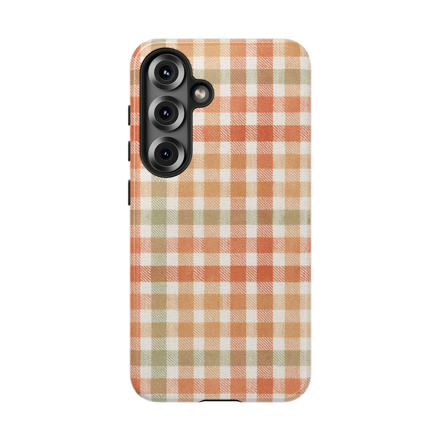 Boho Checkered Phone Case | Neutral Aesthetic Plaid Case | Retro Minimalist Check Design | iPhone Cover | Samsung Cover