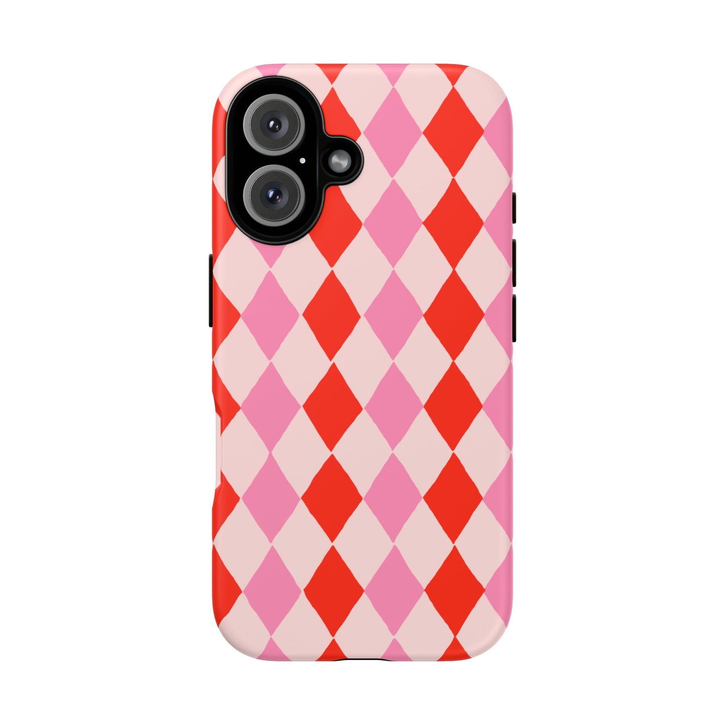 Tough Cases with Red Pink Diamonds, Retro Checkerboard iPhone Case And Samsung Case, Slim Fit Phone Case, Stylish Gift