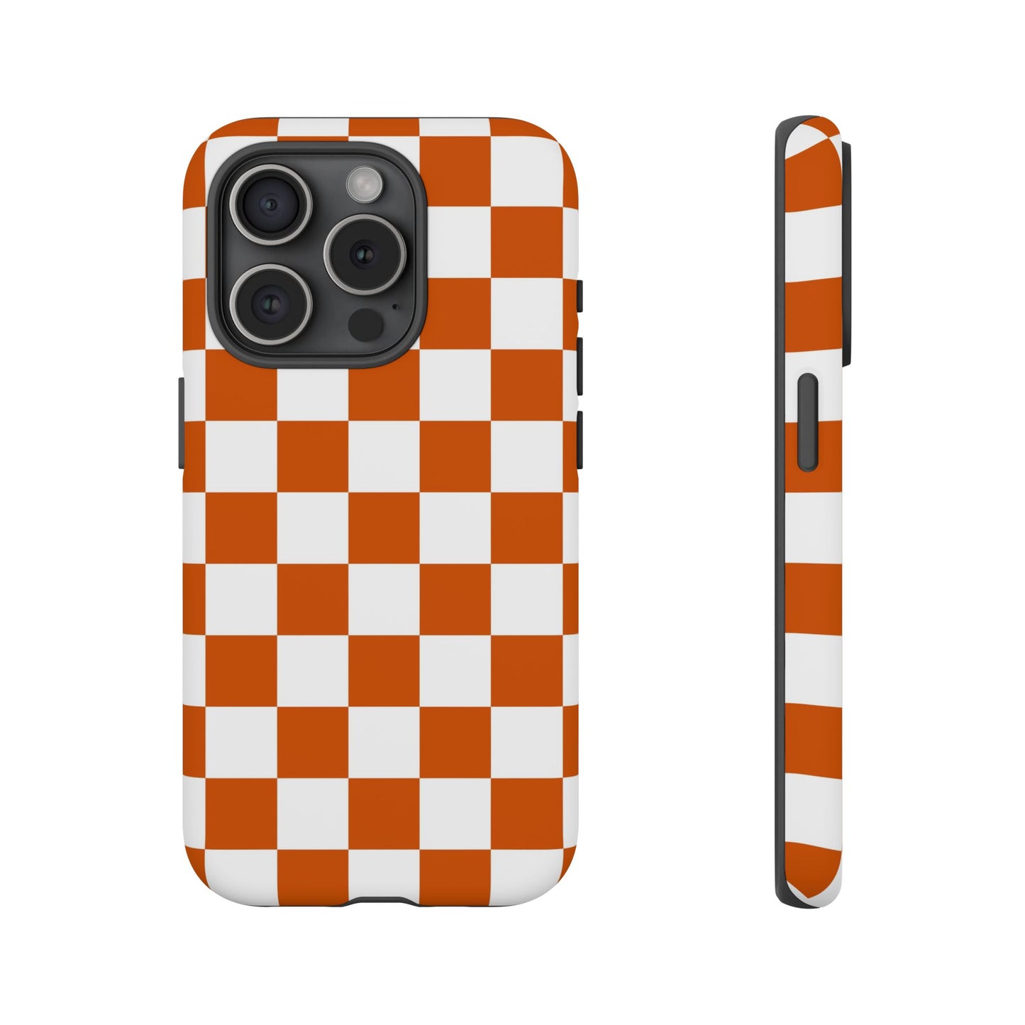 Checkered Phone Case, Checkered Phone Case - iPhone 17 16 15 14 13 12 11 Pro Max  - Trendy Black and Brown Checkerboard