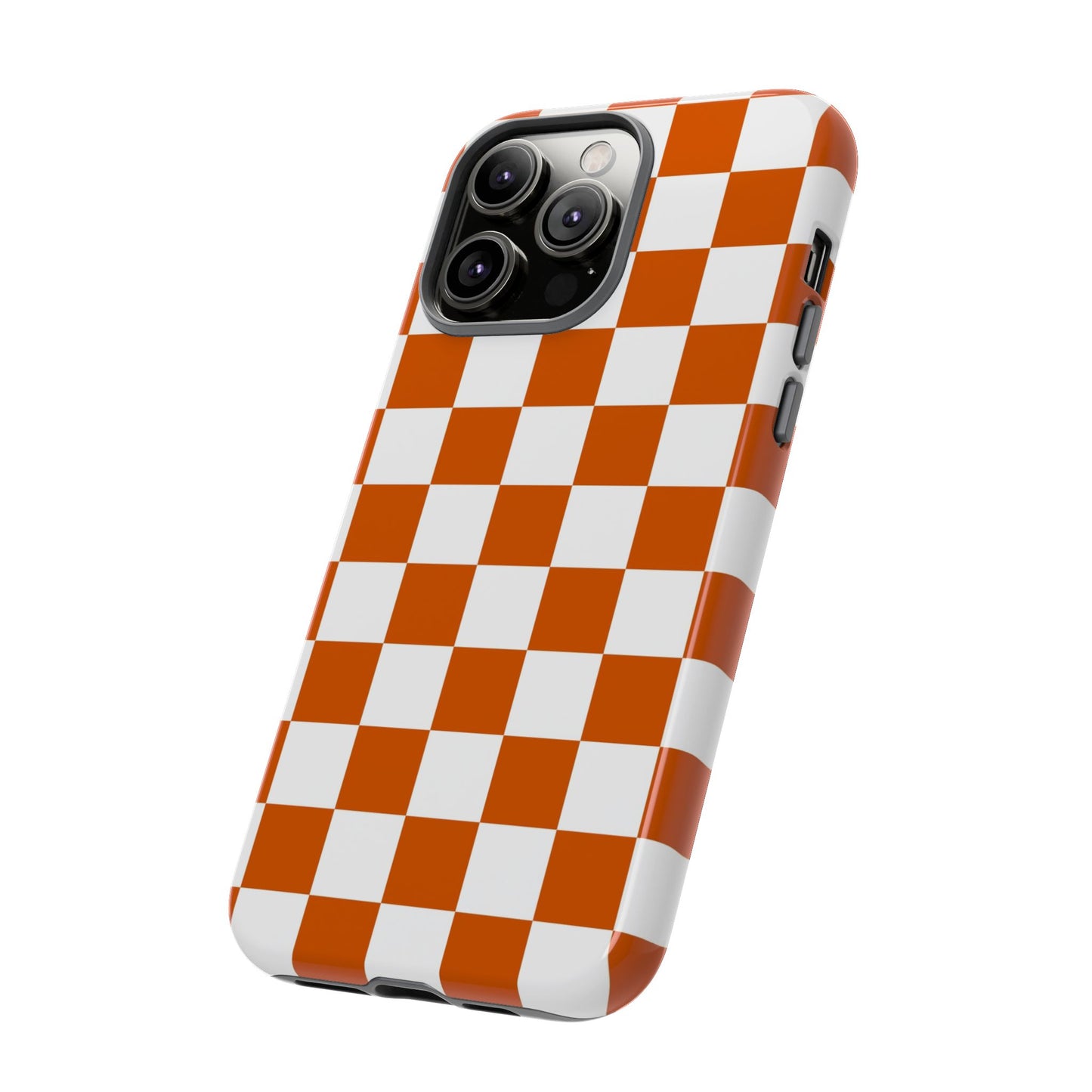 Checkered Phone Case, Checkered Phone Case - iPhone 17 16 15 14 13 12 11 Pro Max  - Trendy Black and Brown Checkerboard