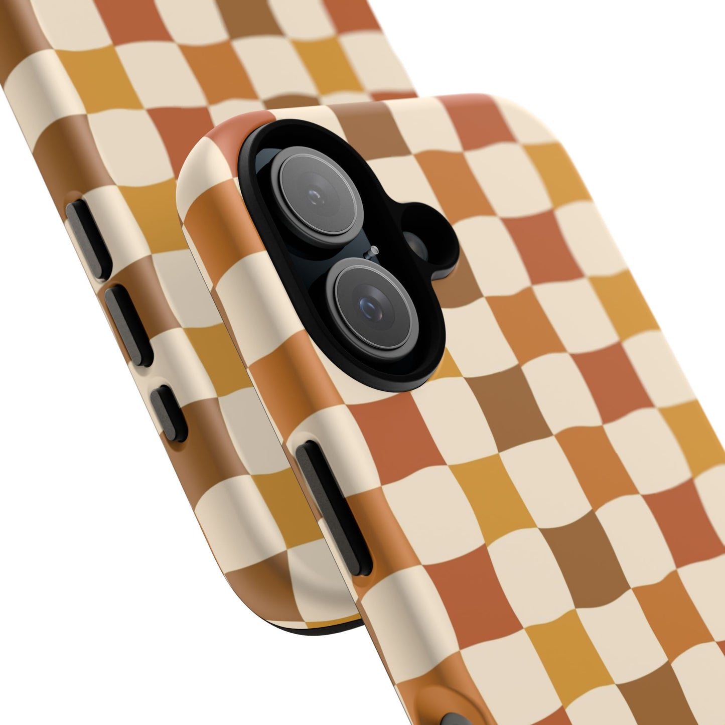 Boho Checked Phone Case, Checkerboard Design, Durable Protection, Phone Cover, Phone case For iPhone and Samsung, Trendy Phone Cover