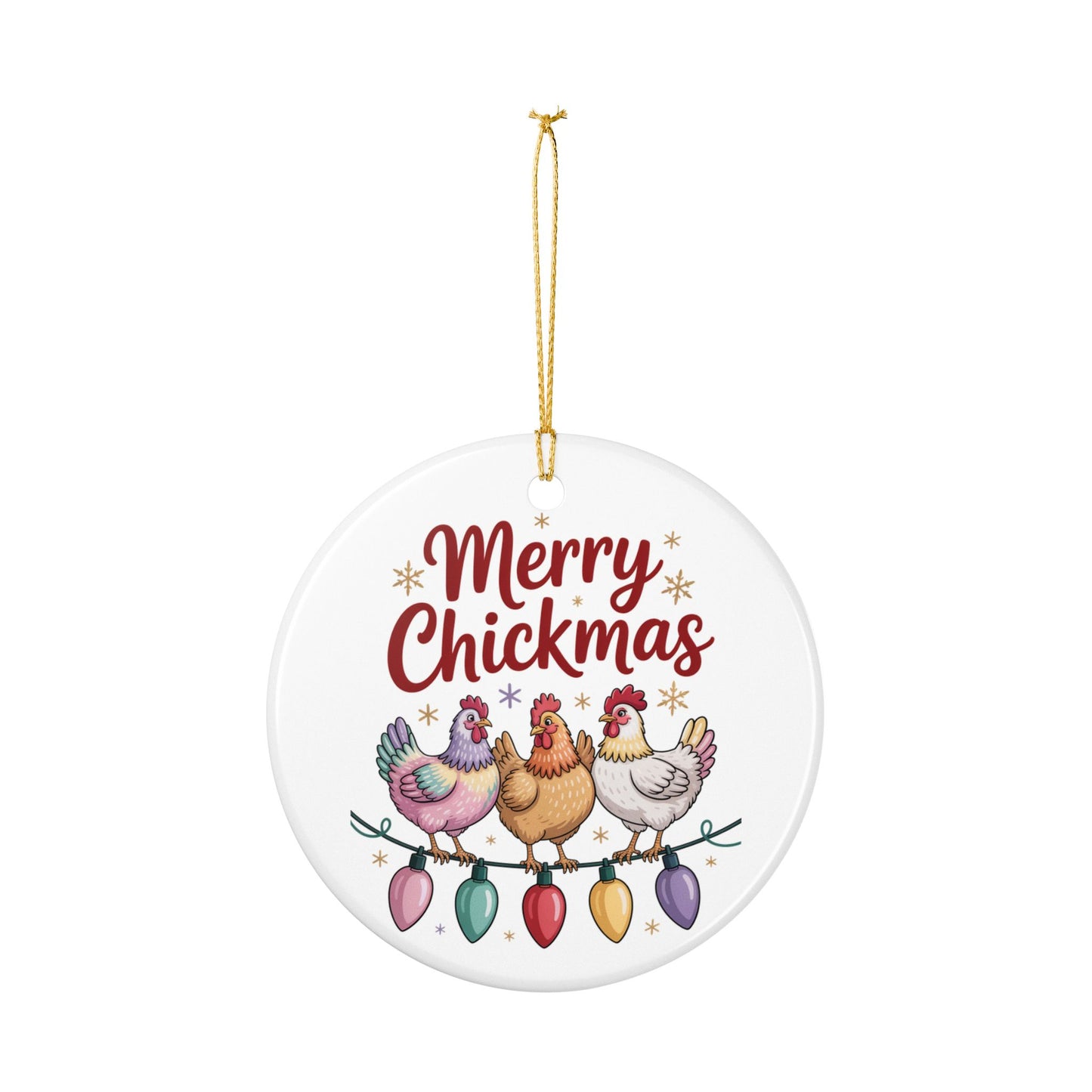 Funny Merry Chickmas Ornament Farmhouse Holiday Decor, Chicken Lover Gift, Hen Coop Ornament, Poultry Christmas Decoration