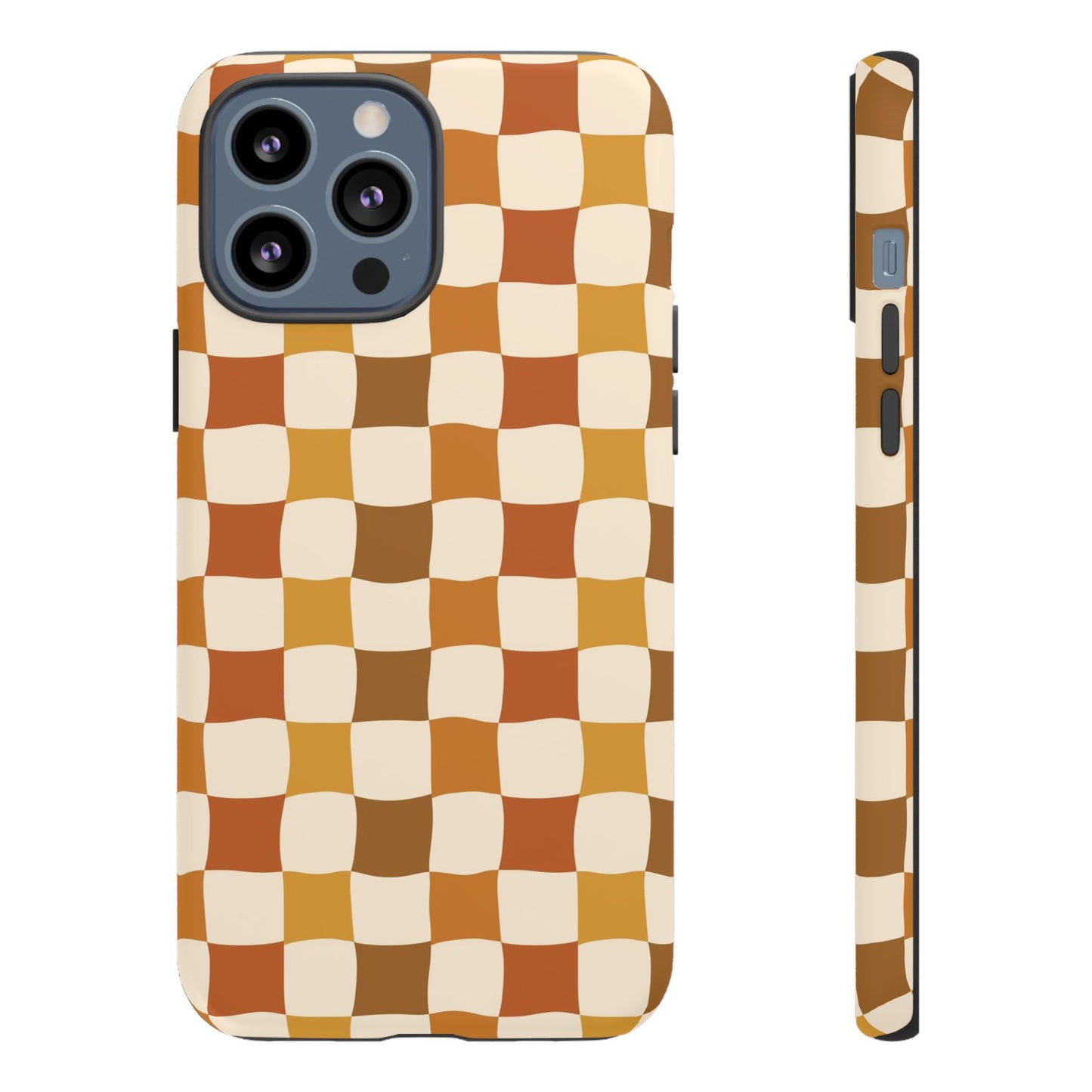 Boho Checked Phone Case, Checkerboard Design, Durable Protection, Phone Cover, Phone case For iPhone and Samsung, Trendy Phone Cover